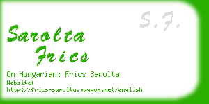 sarolta frics business card
